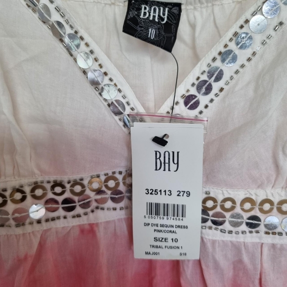Y2k Bay trading ombre hand dyed summer dressUk 10Sequined detail Bnwt - Picture 4 of 6